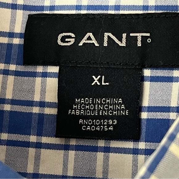 GANT Long Beach Poplin Shirt Casual Preppy Nautical Men's Regular Fit Blue XL - Picture 9 of 10